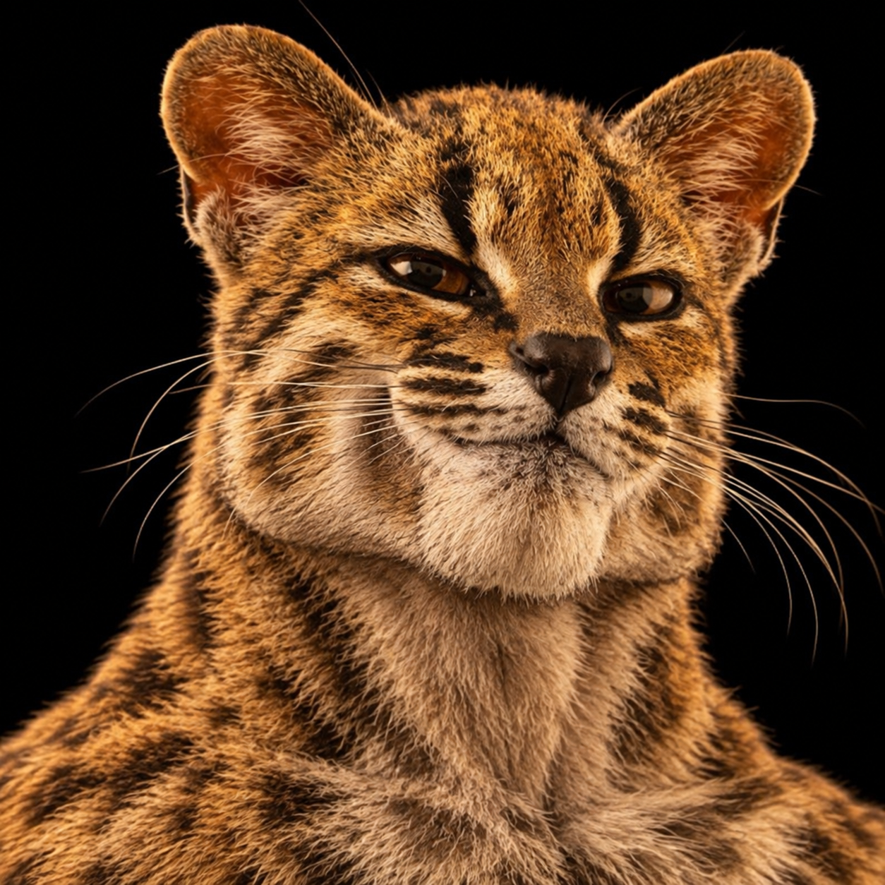 GIGA TIGRINO, a golden wildcat with a confident stare